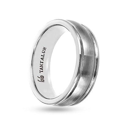 Boston Bay Diamonds Tantalum Comfort Fit Mens Wedding Band or Fashion Ring - 7mm & 8mm - Choice of Style - color: 7mm Brushed Concave Channel