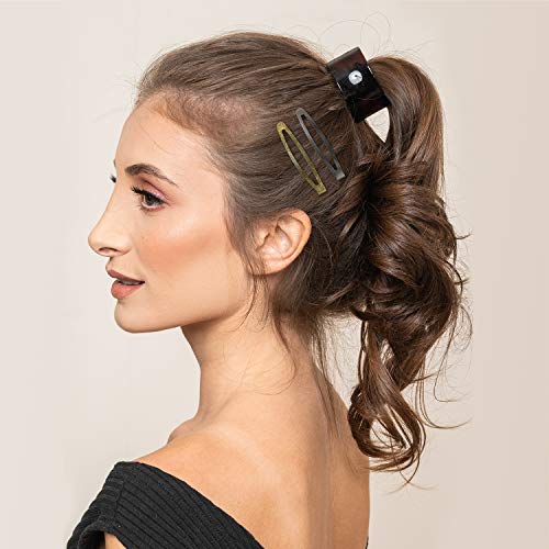 Oval Metal Hair Clips, Funtopia 40 Pcs 2.4" Snap Hair Clips Barrettes | Long Contour Hair Clip Hairpins for Women Girls Men (Classic Color) - color: 1. Classic Color