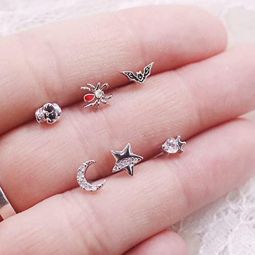 CZ Butterfly Flower Top L Bend Stud Nose Ring 20G L Shaped Nose Studs Nose Hoop Rings Nose Body Piercing for Women Mens - color: silver