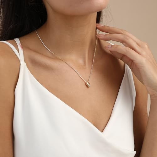 14K Gold Plated Bubble Letter Necklace, Tarnish Free and Waterproof Dainty Initial Necklace for Women, Trendy Personalized Gold Jewelry Gift for Her - color: Gold, style: F