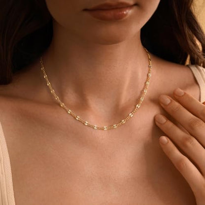 Robaice Necklaces for Women, 14K Gold/Silver Plated Chain Necklace | Dainty Paperclip Cuban Chain, Choker Necklace for Women, Non Tarnish Jewelry Gifts Trendy - color: Gold Cuban Chain