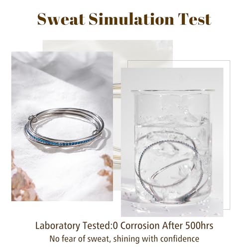 Stackable Bangle Bracelets for Women 18K Gold Plated Stainless Steel Non Tarnish Bangles 8 inch Bracelet Stack Trendy Women's Jewelry Gift - color: Silver, size: 8 inch