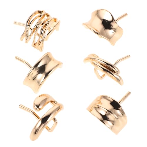 Healifty 6pcs Vintage Gold Ponytail Cuff Hair Clips Set Metal High Ponytail Hair Fork Accessories for Women Retro Pin Bun Holder for Long Styling