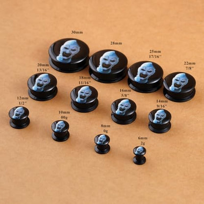 2PCS Gothic Style Ear Gauges Acrylic Solid Screw On Ear Tunnels and Plugs Resin Allergy Free Stretcher For Women Men Body Piercing Jewelry