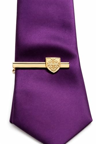 Jerusalem Cross Tie Clip – Gold Christian Tie Bar for Men – Catholic Religious Jewelry, Faith Gift, Wedding & Church Accessory