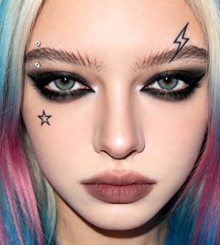 F136 Titanium Eyebrow Piercing Barbell Bent Barbell Ball Ring Screw Back - color: B-Steel-Colored+Black