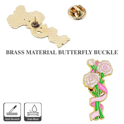 12 Pcs Red Rose Flower Enamel Lapel Pin, 1.5 inch Metal Badge Brooch for Women Men Clothes Bags Hats - style: Carnation