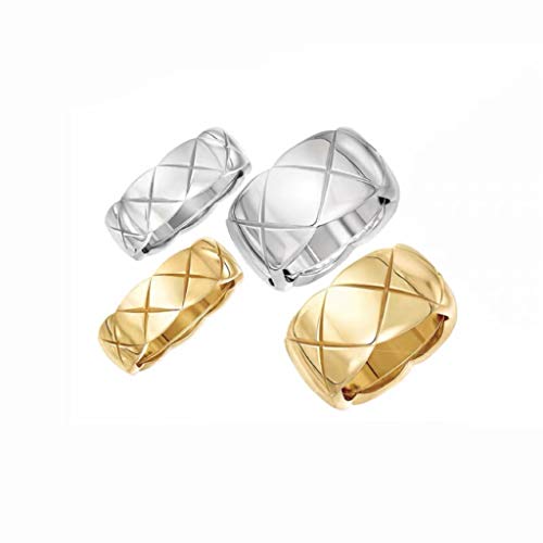 Shapes Studio 18k Gold Plated Rings for Women,Crush Wide Band Gold Plated Ring, Stacking Rings, Wedding Band Minimalist Style - color: Gold Mid