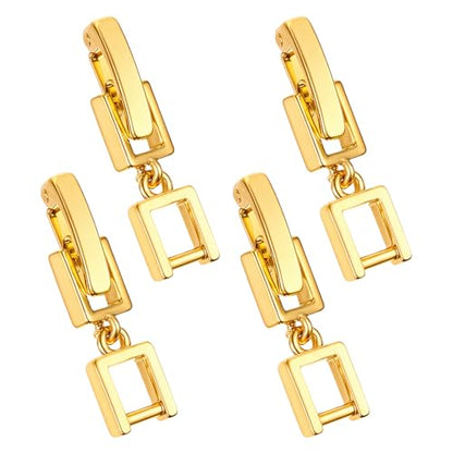 Foldover Clasp Extender Foldover Extension Jewelry Clasps 4 Pcs Gold Plated Fold Over Clasp Necklace Extension Clasps Metal Bracelets Extenders Small Fastener for Women Jewelry Making Repair Kit