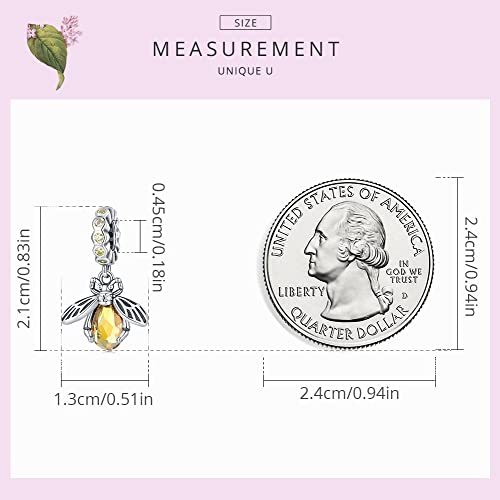 Animal Charms for Bracelets 925 Sterling Silver Bead Charms Bee Butterfly Fox Charm Fits Bracelets and Necklaces Cute Charms for Women - color: Bee