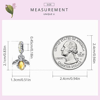 Animal Charms for Bracelets 925 Sterling Silver Bead Charms Bee Butterfly Fox Charm Fits Bracelets and Necklaces Cute Charms for Women - color: Bee