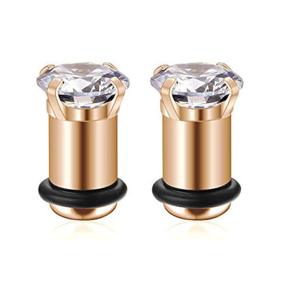 2/4/6/8 Gauge Earrrings Plugs Tunnels Gauges for Ears - color: rosegold5mm