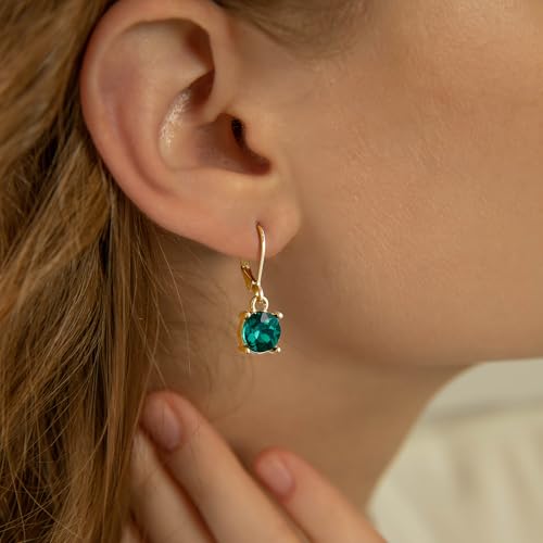 Multicolor Crystal Dangle Studs Earrings Set for Women 925 Silver Hypoallergenic Dangle Earrings Leverback Drop Earring Fashion Cubic Zirconia Leverback Stud Earring Sets Trendy Cubic Zirconia Jewelry Gifts for Women - style: 9-G