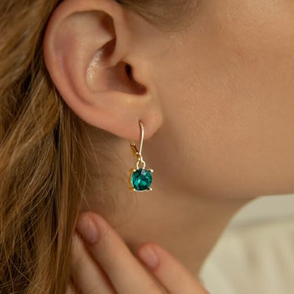 Multicolor Crystal Dangle Studs Earrings Set for Women 925 Silver Hypoallergenic Dangle Earrings Leverback Drop Earring Fashion Cubic Zirconia Leverback Stud Earring Sets Trendy Cubic Zirconia Jewelry Gifts for Women - style: 9-G