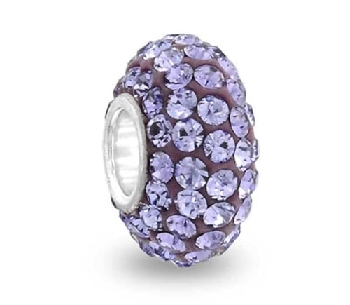 Adabele 1pc Solid 925 Sterling Silver Jan-Dec Birthstone Bead Charm - color: February