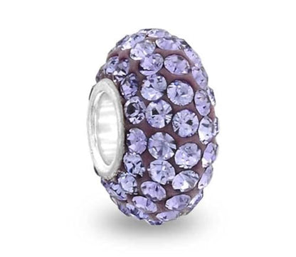 Adabele 1pc Solid 925 Sterling Silver Jan-Dec Birthstone Bead Charm - color: February