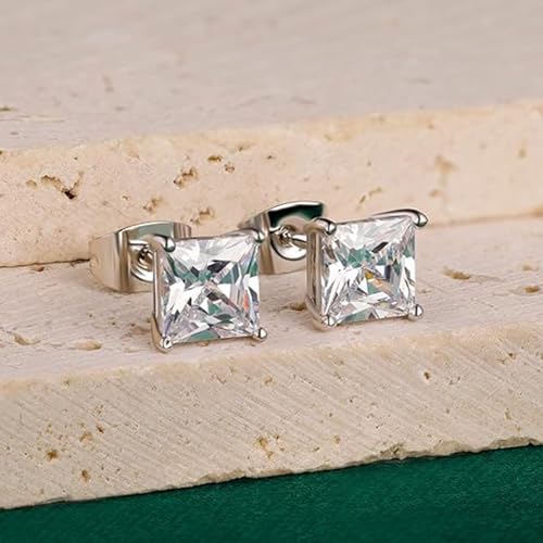 MDFUN 18K White Gold Plated Tennis Bracelet Stud Earrings Jewelry Set for Women and Men - style: 2 Pcs - Bracelet/Earrings