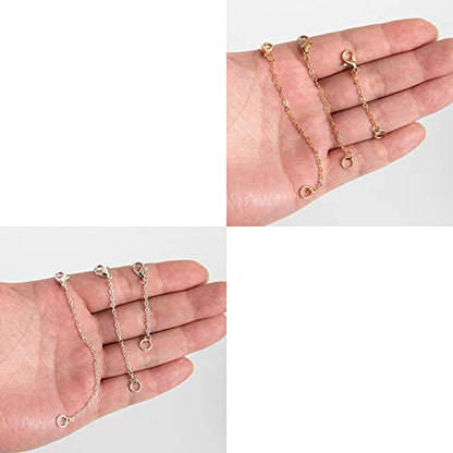 Softones 12-18Pcs Ankle Bracelets Extenders-Extension for Womens Jewelry(1 2 3 Inch),with Lobster Clasp and O-Clasp from Gold Silver Rose Gold - color: F:Lobster clasp 6-Gold 6-Silver