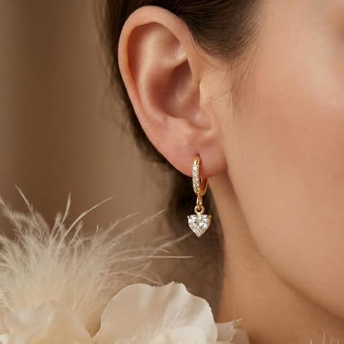 Mchic Dangle Earrings for Women: 18K Gold Plated CZ Drop Earrings Dainty Trendy Hypoallergenic Teardrop Bridal Wedding Style, Sparkly Elegant Dangling Jewelry Gift for Women Bridesmaid Prom Formal - color: Style 8-Gold