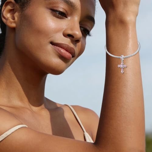 HappyStar 925 Sterling Silver Charms Infinity Design Birthstone Charms for Bracelets with 5A Cubic Zirconia Cross Necklace for Women Dangle Pendant Compatible Pandora Bracelets Happy Birthday Gifts - color: 7-July Birthstone Charms