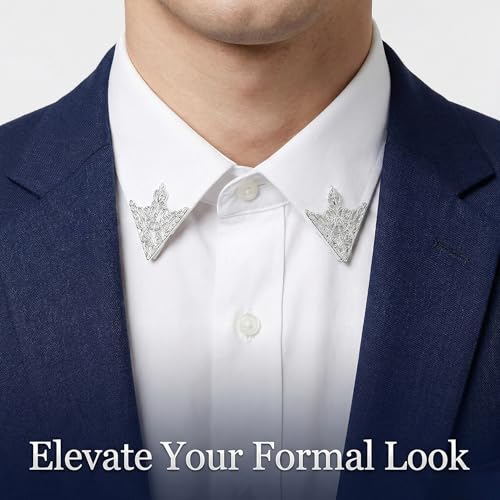 5 Pairs Shirt Collar Pins Vintage Collar Brooch Set Gold Silver Hollow Pattern Triangle Leaf Lapel Pin for Women Men Cardigan Sweater Accessories Gift