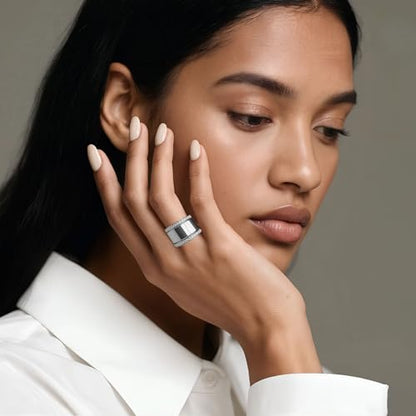 Pack Silver Stacking Rings for Women Non Tarnish,18K White Gold Plated Cubic Zirconia Ring,Jewelry Gift for Women - size: 8