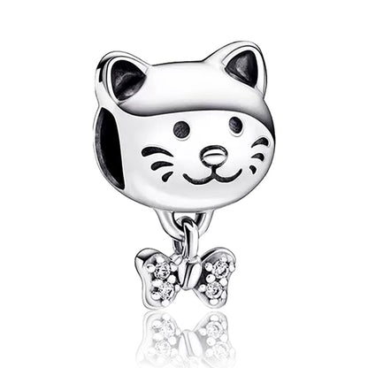 10 Pack Silver Bead Charms for Bracelets and Necklaces Pendant Dangle Beads Jewelry Gifts for Women Charm Set - color: Animals
