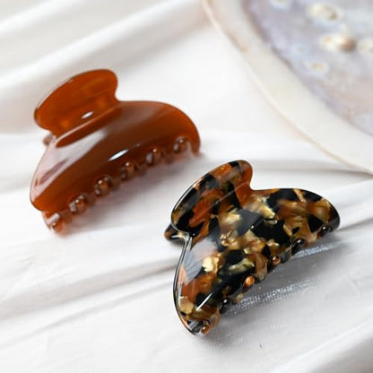 Handmade Celluloid Acetate French Design Barrettes Tortoise Shell Claws Hair Claw Luxury Fashion Accessories Hair Clip for Women (black gold) - color: black gold