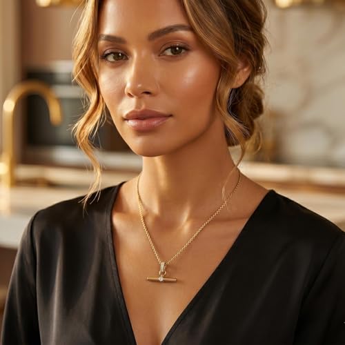 Layered Necklaces for Women Pearl Necklace Stack Gold T Bar Necklace Set Dainty Heart Pendant Jewelry Trendy 2026 Fashion Accessories Gifts - color: B7：1pcs-Rhinestone