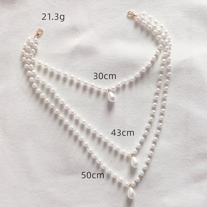 Pearl Arm Chain Wedding bridal Shoulder Jewelry Layered Prom Party Body Jewelry for Slide Dress Costume Accessory - color: Pearl Arm Chain C-2Pcs