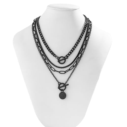 HUASAI Boho Necklaces for Women Dainty Layered Choker Necklace Bohemian Turquoise Necklace Statement Jewelry Western Cowgirl Country Concert Outfits Accessories - color: Z Black Choker Necklaces