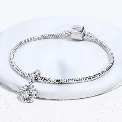 925 Sterling Silver Letter Charms for Pandora Bracelets Silver Letter A Alphabet Charm Initial Dangle Charms Beads Jewelry Gift for Women - style: Dangle Letter Charm O