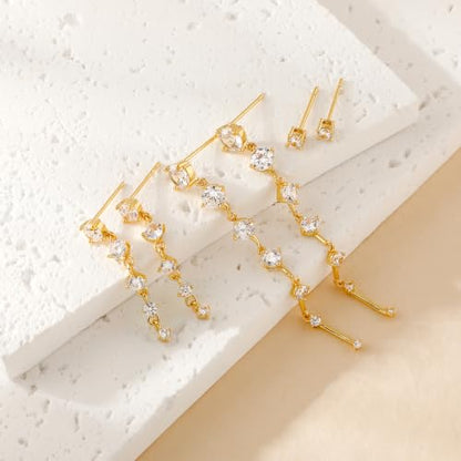 Ritach Dangle Earrings for Women 14k Gold Formal Fringe Long Dangle Tassel Earrings Chandelier Jewelry for Party Prom - style: NST-C
