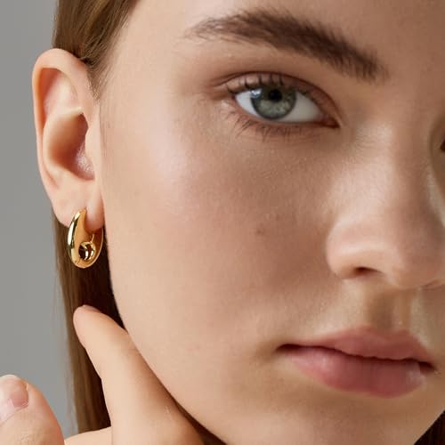 Green Crystal huggie gold hoop earrings for women Girls,14K Gold Plated with 925 Sterling Silver Post color Cubic Zirconia dainty cute Earrings| CZ Stud Earring - color: Brittany Hoop Earrings