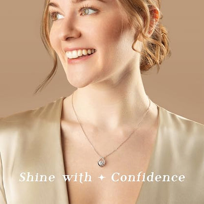 ARINZA Moissanite Necklace for Women, 1 Ct 925 Sterling Silver Dancing Stone Pendant, 18+2 Inch Chain, Valentine’s Day Christmas Gift for Her, Wife, Mom, Anniversary, Birthday - color: 2 Water Drop