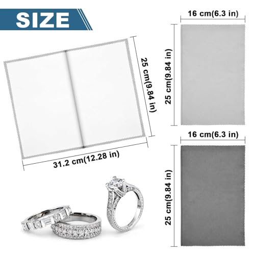 SEVENWELL Silver Polishing Cloth, Jewelry Cleaner Cloth for Sterling Silver Jewelry, Gold, Platinum, Silverware, Diamonds, Gemstones, Coins (2pcs Dark Gray and 2pcs Light Gray (Large)) - color: 2pcs Dark Gray and 2pcs Light Gray (Large)