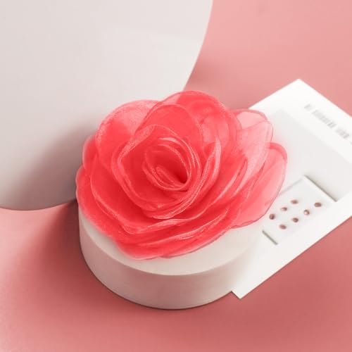 Women's Lovely Flower Brooches and Hair Clips | Rose and Floral Accessories | Hair Pins and Brooch Set for Women - color: Pink