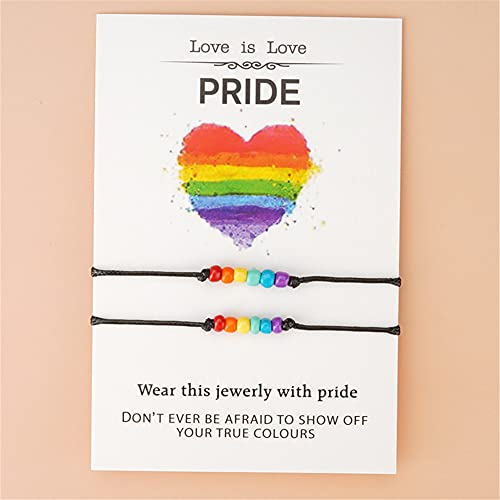 Bohemian Seed Bead Beaded Bracelet Anklet Colorful Rainbow LGBT Pride Bracelet LGBT BFF Friendship Bracelets for Women Men Jewelry Adjust - color: 02 Colorful Seed Bead