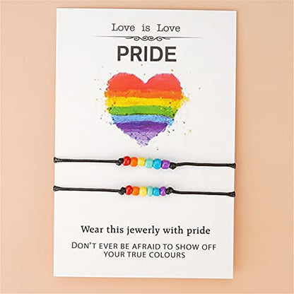 Bohemian Seed Bead Beaded Bracelet Anklet Colorful Rainbow LGBT Pride Bracelet LGBT BFF Friendship Bracelets for Women Men Jewelry Adjust - color: 02 Colorful Seed Bead