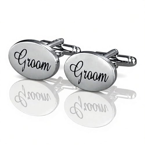 Wedding Cuff Links Mens, Wedding Cufflinks for Men, Black Cufflinks for Men, Silver Men’s Cuff links, Cufflinks Shirts for Men, Mens Cufflinks Dress Shirts Jewelry Gifts for Boys Dad Father from Bride - color: Wedding Cuff Links Mens A