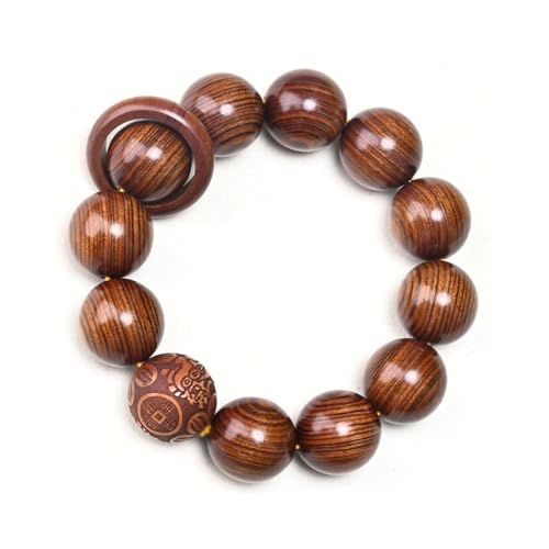 Natural Wooden Bracelet Adult Spring Bracelet Bead Dia. 0.8 inch 12 Beads 1pc - style: 1Beadwithanimal