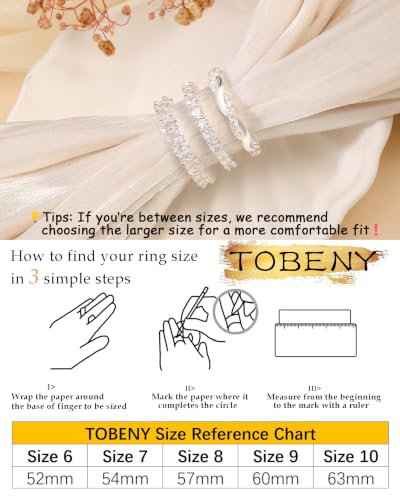 TOBENY Gold Engagement Rings for Women Non Tarnish 14K Gold Plated Stackable Cubic Zirconia Wedding Bands Ring Dainty Promise Love Eternity Stacking Thumb Ring Set Gold Bridal Rings Size 6 7 8 9 10 - color: A-3Pcs Silver Engagement Cubic Zirconia Rings