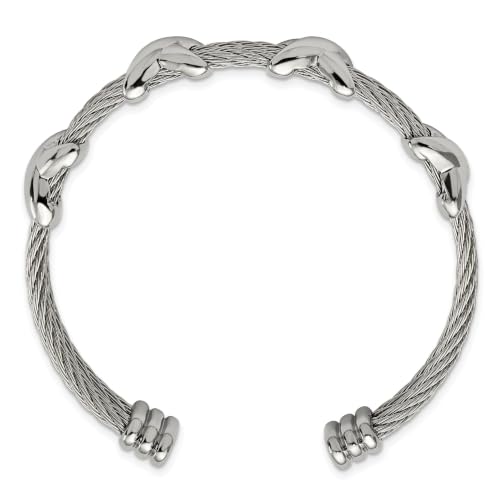 Chisel Cable X Design Cuff Bangle in Stainless Steel, 10mm
