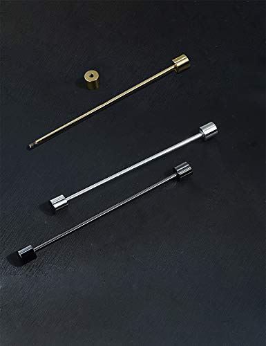 3PCS Men's Classic Brass Shirt Collar Bar Tie Pins Set for Wedding Business with Gift Box - color: Cylinder Head
