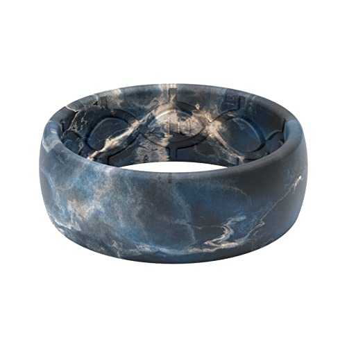 Groove Life Nomad Silicone Ring Breathable Rubber Wedding Rings for Men, Lifetime Coverage, Unique Design, Comfort Fit Ring - color: Rapids