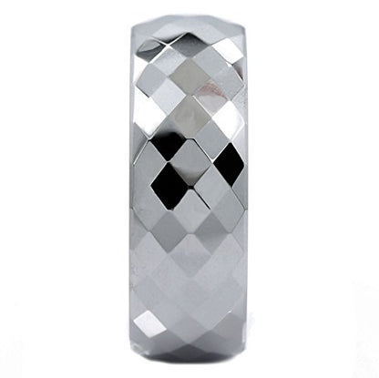 Tungsten Carbide Faceted Honeycomb Wedding Band Plated in Gold, Rose Gold or Black Ring - color: Polished-8mm