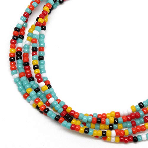 Kathy Bankston Handmade Southwestern Seed Bead Necklace, Thin 1.5mm Single Strand