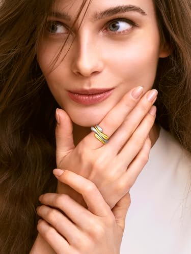 Bestyle Silver Birthstone Ring for Women, Dainty Sterling Silver Teardrop Ring Open Adjustable Band Ring, Love Statement TOI et Moi Ring Promise Ring for Her - color: 00. Silver Teardrop