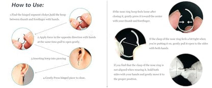 16Gauge earrings nosering clicker hoop Hypoallergenic body piercing ring | 6-14mm/6-12mm/Stainless Steel Gold/Silver,Septum Rings Hinged Clicker, Helix Cartilage Daith Tragus,Sleeper Hoop,Piercing - color: Gold