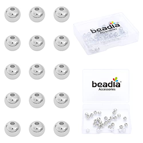 Platinum Plated Round Spacer Beads 6mm 30pcs for Jewelry Making Findings Non Tarnish - color: Platinum, size: 6mm